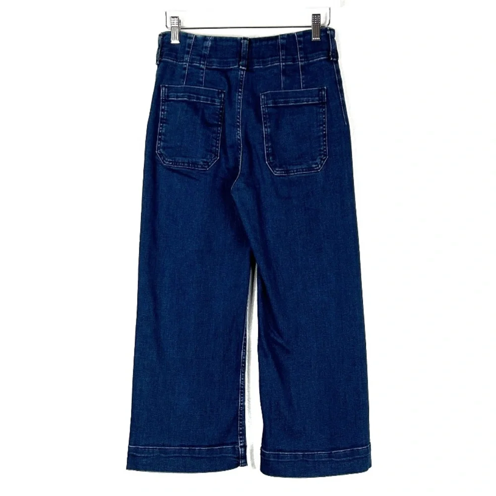 NEW Maeve by Anthropologie Colette Cropped Wide-Leg jeans size 28 petite - Picture 4 of 7